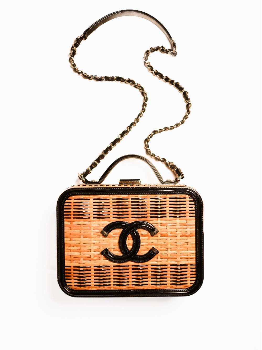 CHANEL SMALL RATTAN FILIGREE VANITY CASE